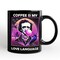 Synthwave 80's Styled Edgar Allan Poe Horror Mug, Vaperwave Classic Retro Neon Halloween Gift